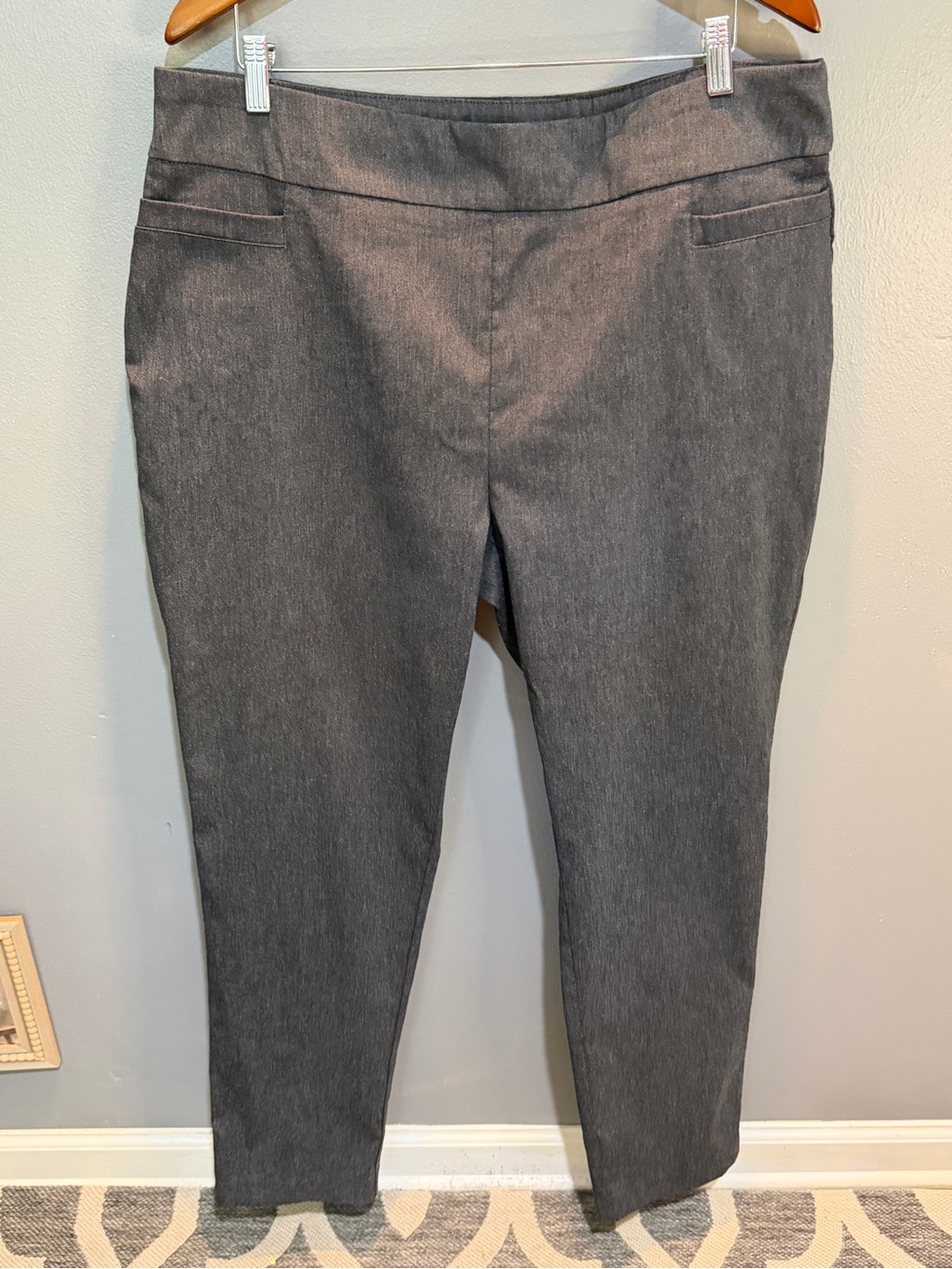 KIM ROGERS GRAY STRAIGHT LEG PULL ON PANTS SZ 20W